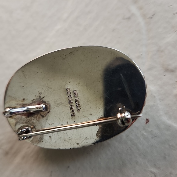 Stunning Vintage Native American Zuni Pendant/Pin By Sam Piaso 🤍🎁❤️ - Picture 7 of 11